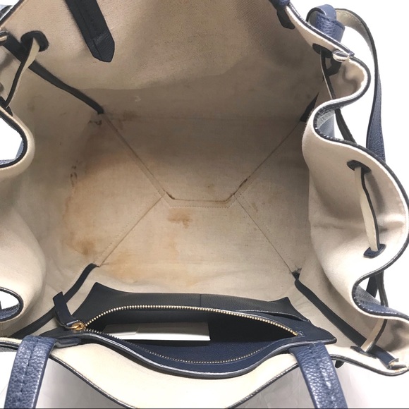 Céline Phantom Tie Cabas Leather Tote Navy - Picture 5 of 8